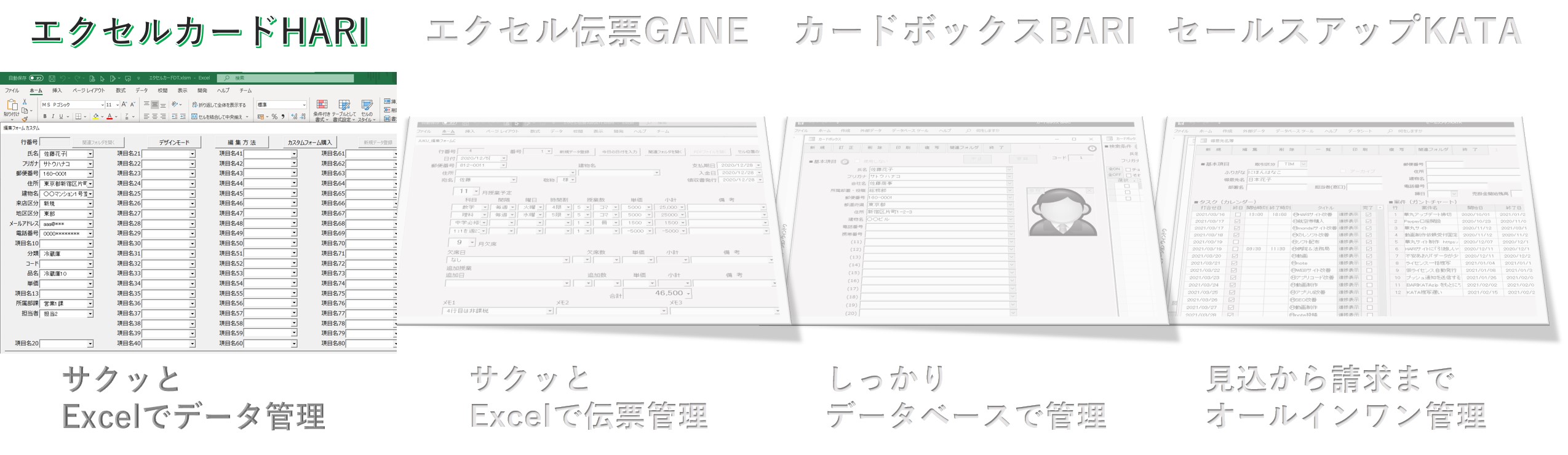 エクセルカードHARI,データ管理