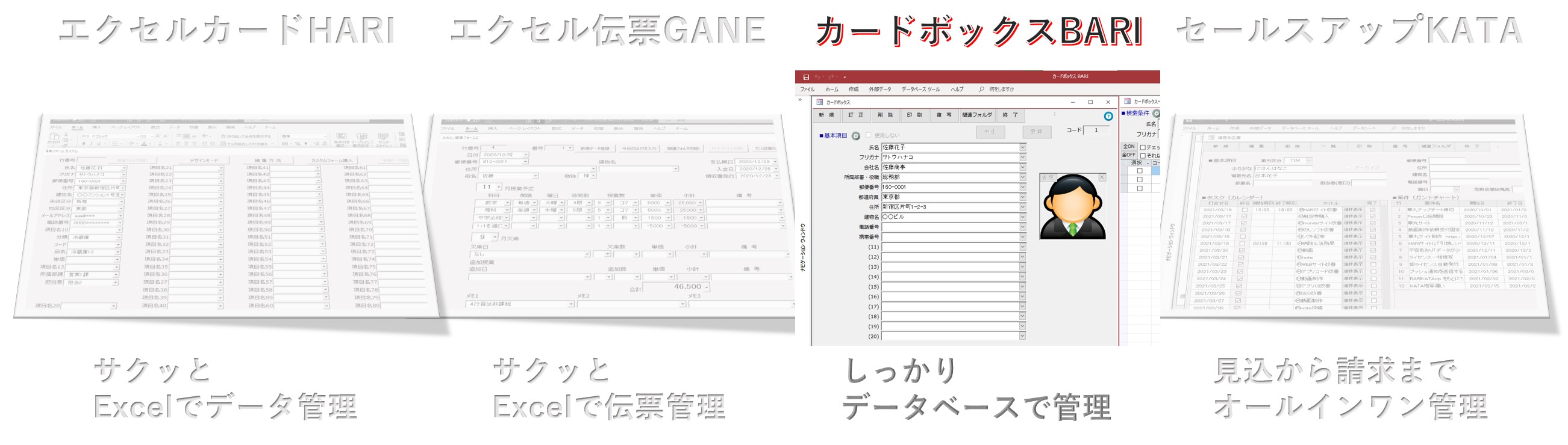 カードボックスBARI,Excel連携,Access連携